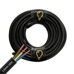 SHPELEC® FLEXIBLE Black Cable 3183Y 0.75mm, 1.0mm, 1.5mm, 2.5mm BASEC Approved Black PVC LED Lighting 5m 10m 15m 20m 50m (1.5mm 3 Core - 10metres)