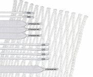 StringKing Grizzly 1s Semi-Soft Goalie Lacrosse Mesh Kit with Mesh and Strings (White)