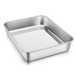 Herogo Mini Oven Tray, Stainless Steel Baking Tray (23.7x18x5 cm), Rectangle Deep Oven TrayBake Cake Tin for Brownie Lasagna, Non Toxic & Healthy, Mirror Finish & Rust Free, Durable & Dishwasher Safe