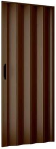 Porta a soffietto 83x214 cm modello extra standard in pvc color noce con chiusura reversibile regolabile sia in altezza che lunghezza
