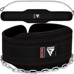 RDX Dip Belt with Heavy Duty 36 Inch Adjustable Steel Chain, Dipping Belt Chin Pull Ups Gym Training Weight Lifting Bodybuilding Powerlifting Workout, 6” Padded Neoprene Back Support Men Women Fitness