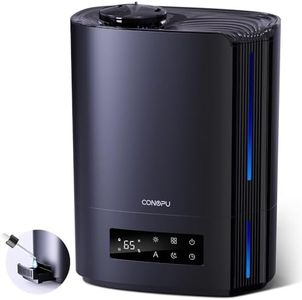 CONOPU Humidifier 6L, Ultrasonic Humidifier with Constant Temperature with Three Modes, Quiet Humidifier Bedroom with Humidity Modes and Time Functions, ABS, Black, OZJ21S07