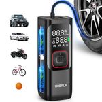 UABRLA Tire Inflator Portable Air Compressor 25000mAh & Powerful 160PSI, Cordless Tire Inflator with Accurate LCD Pressure Gauge, Electric Air Pump for Car Tires, Motorcycle, Bike, Ball