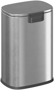 AUSADOM 50L Rubbish Bin with Lid Soft Close,Stainless Steel Pedal Waste Bin with Removable Inner Bucket, Anti-Fingerprint Trash Can for Office,Kitchen,Bathroom,Bedroom,Living Room