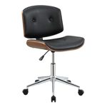 ACME Furniture 92418 Camila Office Chair, Black PU/Walnut