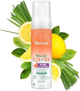 TropiClean Flea and Tick Waterless Shampoo Treatment for Cats, Powerful & Natural Defense, Flea and Tick Prevention for Cats, Made in USA, 7.4oz