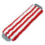 Unger MD40R 16" SmartColor Medium Duty Red and White Microfiber Micro Mop with 7mm Pile