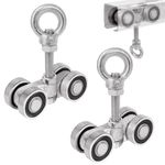 BiJun 4 Wheel Unistrut Trolley Silent Trolley Assembly Rollers, Unistrut Trolley Roller Steel with M10 Bolt and Lifting Eye Nuts for Use with 1-5/8" Wide and All1-5/8"Ortaller Strut Channel