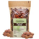 Chandra Whole Foods – Pecan Nuts 1KG - Low-GI Pecan Nut for Snacking, Smoothies, Baking & Cooking - Gluten-Free Keto Pecan Nuts, Rich in Protein & Vitamins & Antioxidants