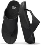 Project Cloud Womens Sandals Comfortable Memory Foam Platform Sandals Women & Flip flops Non Slip Women Footwear, Leather Sandals for Women 2024 - Thong Women's Sandals (Arlee, Black, 5)