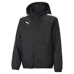 PUMA Unisex Kids Teamliga All Weather Jkt Jr Sweater, PUMA BLACK-PUMA BLACK, 13-14 Years EU