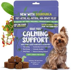 Calming Chews for Dogs Anxiety | Puppy & Dog Anxiety Relief Treats with Natural Souroubea | Calm Aid During Stress, Thunder, Storm, Separation, Car Travel, Motion, and Fireworks | Beef Flavor