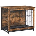 Feandrea Wooden Dog Crate Furniture, 32.5" M Pet Crate Side End Table, Dog Cage with Removable Tray UPFC002X01