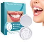 Bettinay 2Pair Dentures False Teeth, Clip on Veneers Top and Bottom, Temporary Adjustable Snap on Dentures Clip