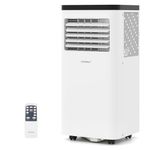 COSTWAY 8000 BTU Portable Air Conditioner, 3 in 1 Floor AC Unit, Fan & Dehumidifier w/Sleep Mode, 24H Timer, LED Display, Remote Control & Window Kit, for Rooms up to 350 Sq.F (8000 BTU)
