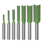 Serplex® 7PCS 1/4" Shank Tungsten Carbide Double&Single Flute Straight Dado Router Drill Bit Set Carpenter Tools For Wood Work, 3/4/5/6/8/10/12mm Cutting Diameter Trimming Cutter for Woodworking