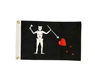 12x18 Edward Teach Blackbeard Pirate Boat Flag, Double Sided, All Weather Nylon - Made in USA