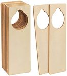 24 Pack Unfinished Wooden Door Knob Hangers, Blank Wood Doorknob Signs for Crafts (3 x 10 In)