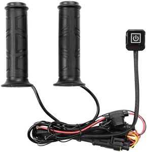 KEMIMOTO ATV Heated Grips with Thumb Warmer, IP67 Waterproof, 3-Level Adjustable Temperature & 50°C Auto-Standby, Universal for 12V 22mm ATV Motorcycle Handlebars