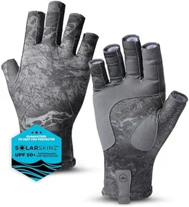 Tough Outdoors Fingerless Fishing Glove - UPF 50+ Sun Protection for Water Sports Enthusiasts - Lightweight, Breathable, Kayaking, Paddling & Sailing Gloves - Black, S/M