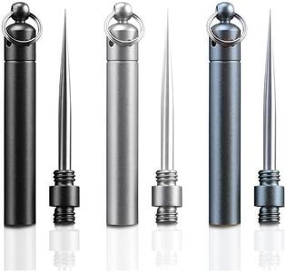 Portable Steel Toothpicks,Aerospace-Grade aluminum alloy Toothpicks Holder Reusable Pocket Metal Toothpick bolt action design Keychain Telescopic Toothpicks(3 Pieces)
