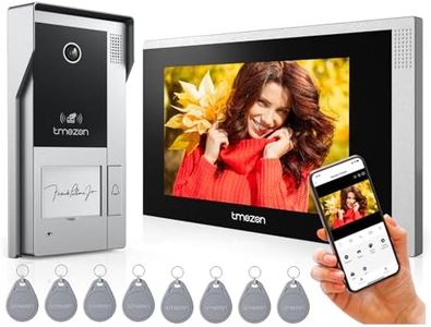 TMEZON 4 Wire WiFi Video Intercom System Doorbell with Camera and 7 Inch Monitor IP 1080P Wired Video Door Phone No Monthly Fees,Support Remote Unlock,Snapshot,Tuya,Need Cable