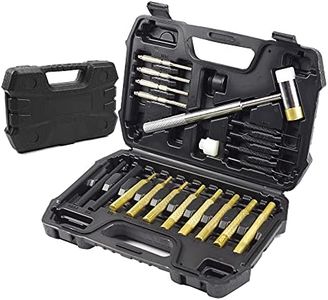 SEEKQUA Roll Pin Punch Set and Hammer with Brass, Hollow, Steel, Plastic Punches, Perfect for mechanical repair with organizer storage containers(21pcs)