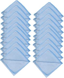 5/20 Pcs Microfibre Glass Cleaning Cloth Car Towel Window Dish Washing 40x40 cm, Ultra-Fine, Streak-Free, Super Soft, Blue