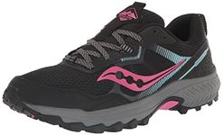 Saucony Women's Excursion TR16 Trail Running Shoe, Black/Fuchsia, 9.5 M US