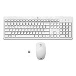 HP 230 Wireless Mouse and Keyboard Combo, quiet and comfortable keystrokes, Number Pad, QWERTY UK Layout, 1600 DPI Optical Mouse Sensor, 2.4GHz Wireless USB dongle included, White