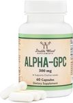 Gujisa Alpha GPC Choline 600mg Capsules - Brain Support Supplement for Focus, Memory, Motivation, Energy