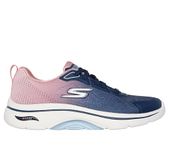 Skechers Womens GO Walk Arch FIT 2.0 - MEREDI Navy Pink Walking Shoes