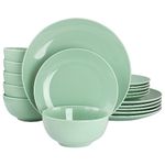 Elama Luna Porcelain Dinnerware Set (Mint), Service for 6, 18 Piece