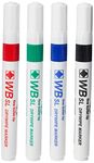 Hainenko WB SL Dry Wipe Marker with Fine Bullet Tip - Assorted (Pack of 4)