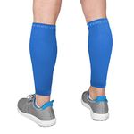 Calf Compression Sleeves - Leg Compression Socks for Runners, Shin Splint, Varicose Vein & Calf Pain Relief - Calf Guard Great for Running, Cycling, Maternity, Travel, Nurses (Blue, Medium)