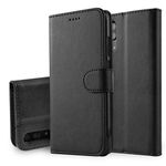 ZTOFERA Wallet Case for HUAWEI P20 Pro,Ultra Slim [Magnetic Closure] Retro Vintage Leather TPU Folio Inner Flip Wallet Stand with [Card Slots] Case Cover for HUAWEI P20 Pro - Black