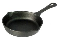 Buckingham 30074 12.5 cm Pre-Seasoned Cast Iron Skillet/Frying Pan for Healthy Cooking, Black