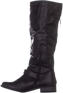 XOXO Womens Minkler Leather Closed Toe Mid-Calf Fashion Boots Black Size: 5.5