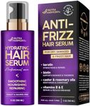 Hydrating Hair Serum for Frizzy and Damaged Hair - Keratin Hair Treatment for Dry Damaged Hair w/ Biotin, Castor Oil, Rosemary Oil, Hair Heat Protectant & Anti Frizz Hair Serum For Frizzy Hair, 5 Oz