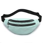 MOCE Waist Bag Fanny Pack for Men & Women Fashion Water Resistant Hip Bum Bag with Adjustable Belt for Travel Hiking Running Outdoor Sports.(Light Green01), Light green-1, One Size, 1