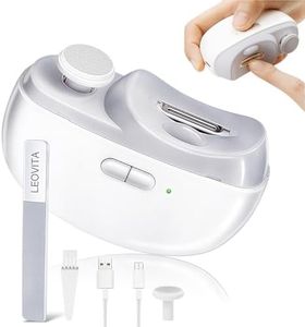 Electric Nail Clipper,3 in 1 Automatic Baby Nail Clippers ,Fingernail Trimmer Nail File Polisher,Nails Anti-Splash Clip Storage,Nail Grinder Scissors Tools with LED Light,USB Rechargeable,2 Speeds for Babies,Kids,Seniors,Adults