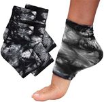 ZenToes Moisturizing Heel Socks 2 Pairs Gel Lined Toeless Spa Socks to Heal and Treat Dry, Cracked Heels While You Sleep (Regular, Black Tie Dye)