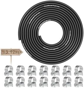 CocoMocart 13.12FT Stretchy 1/4 Inch ID Fuel Line Hose for Kawasaki Kohler Briggs & Stratton Small Gas Diesel Powersports Engines and Generators, 14 Hose Clamps