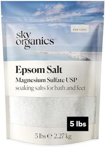 Sky Organics - Epsom Salt Bath Soak - Magnesium Sulfate - Medium-Grain Bath Salts - Body & Foot Soak - Bubble Bath Accessories, Self Care - Bath Products - Vegan, Unscented, All Skin Types - 5 lbs