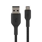 Belkin Micro-USB Cable for Portable Speakers; Power Banks; eReaders; and more (Braided USB-A to Micro-USB cable; 3.3 ft. / 1 m; Black) CAB007bt1MBK