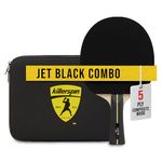 Killerspin Jet Wooden Table Tennis Paddle with Sleeve Racket Case, Black/Yellow