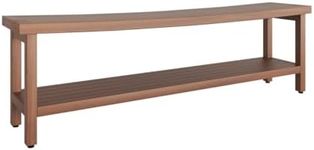 60" Sumba Manor Teak Shower Bench with Shelf