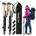 TREKOLOGY Trekking Poles – Adjustable, Collapsible Hiking,Walking Sticks for Men & Women, Lightweight Folding Poles for Backpacking, Seniors & Travel – TREKZ XE (Black)
