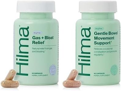 Hilma Daily Movement Duo for Constipation & Bloating Relief for Women, Gas Plus Bloat Relief (50 Vegan Capsules) w/Lemon & Peppermint, Gentle Bowel Movement (46 Vegan Capsules) w/Magnesium & Ginger