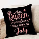 ME & YOU Romantic Birthday Cushion Gift for Girlfriend/Wife/Sister/Friend & Mom | July Birthday Gift for Girls and Women | This Queens are Born in July Quote Birthday Gifts (Microfiber - 12x12 Inch)